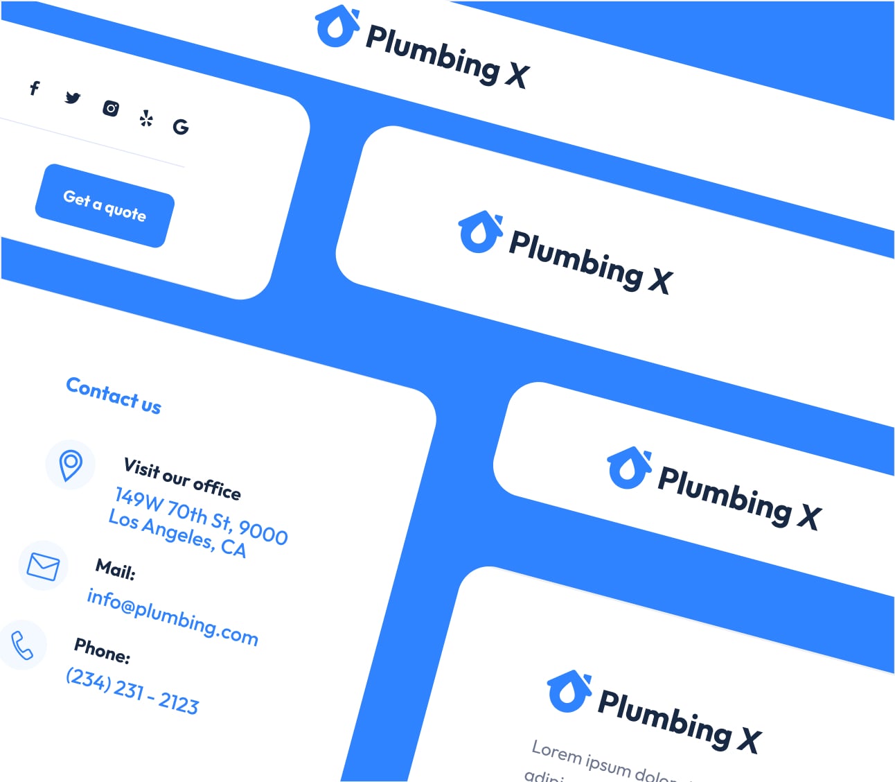 3 Headers And Footers - Plumbing X Webflow Template