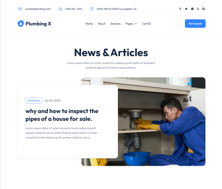 Blog - Plumbing X Webflow Template