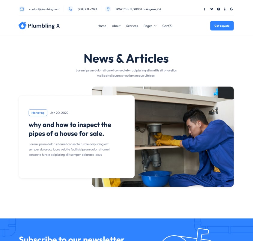 Blog - Plumbing X Webflow Template