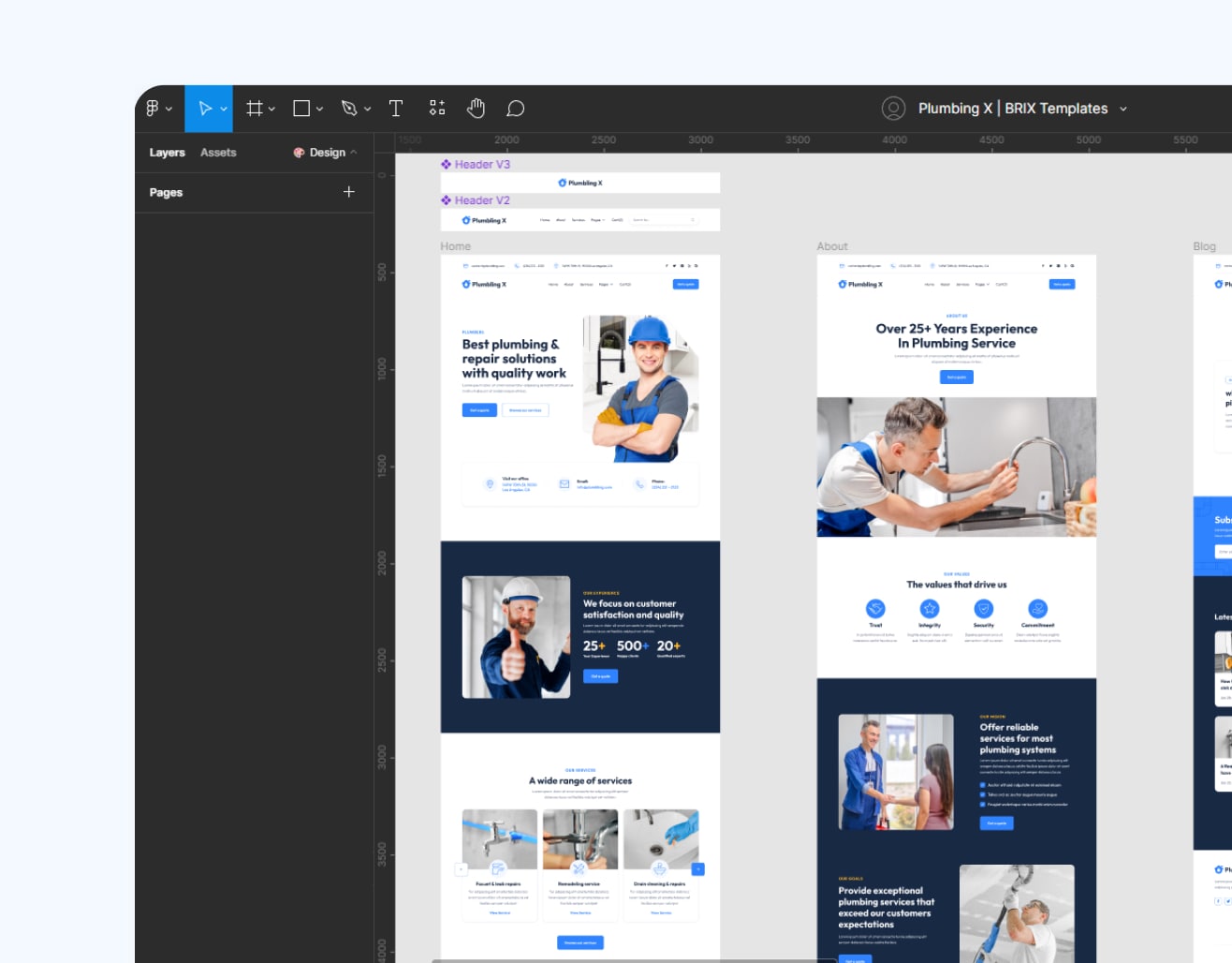 Figma File Included - Plumbing X Webflow Template