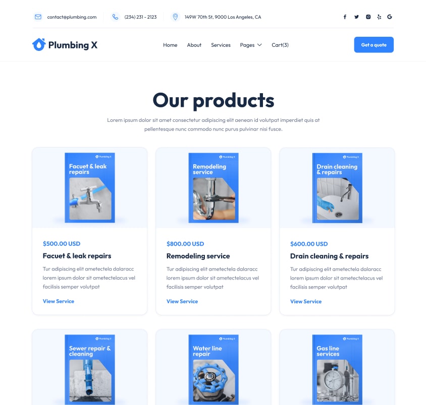 Package - Plumbing X Webflow Template