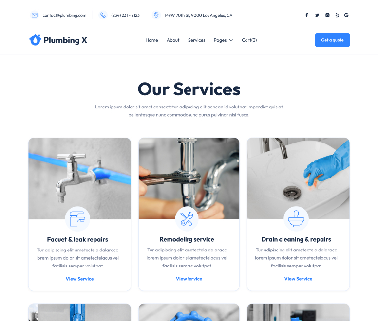 Services - Plumbing X Webflow Template