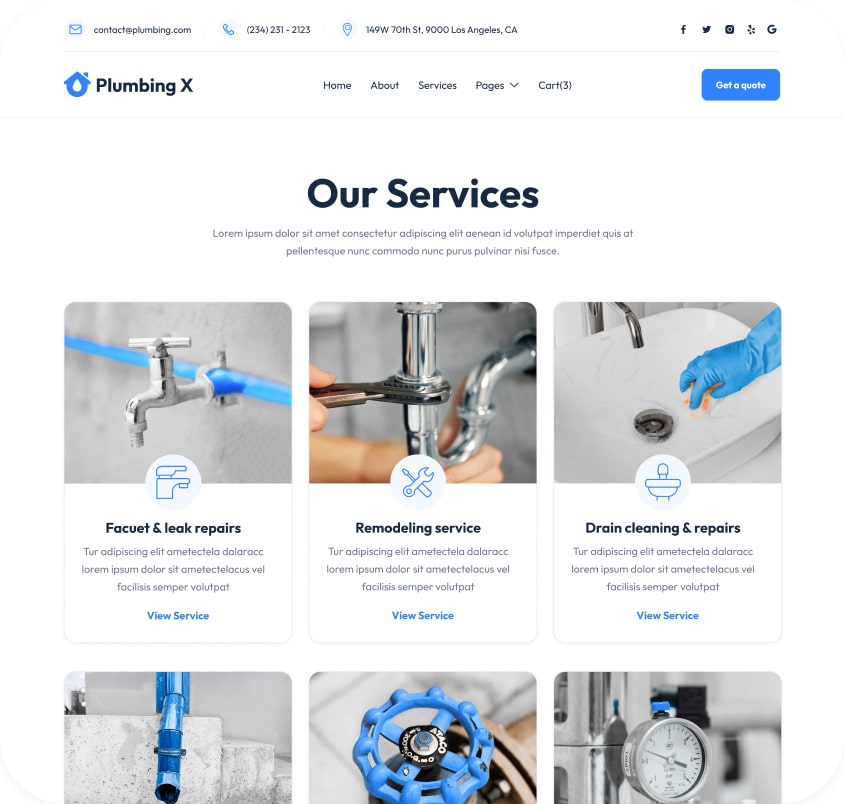 Services - Plumbing X Webflow Template