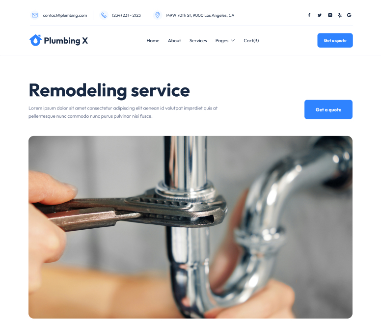 Service Single - Plumbing X Webflow Template