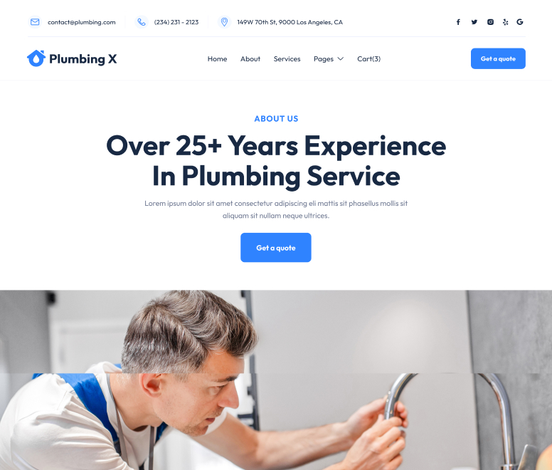 About - Plumbing X Webflow Template