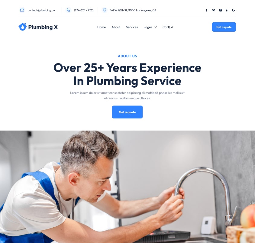 About - Plumbing X Webflow Template
